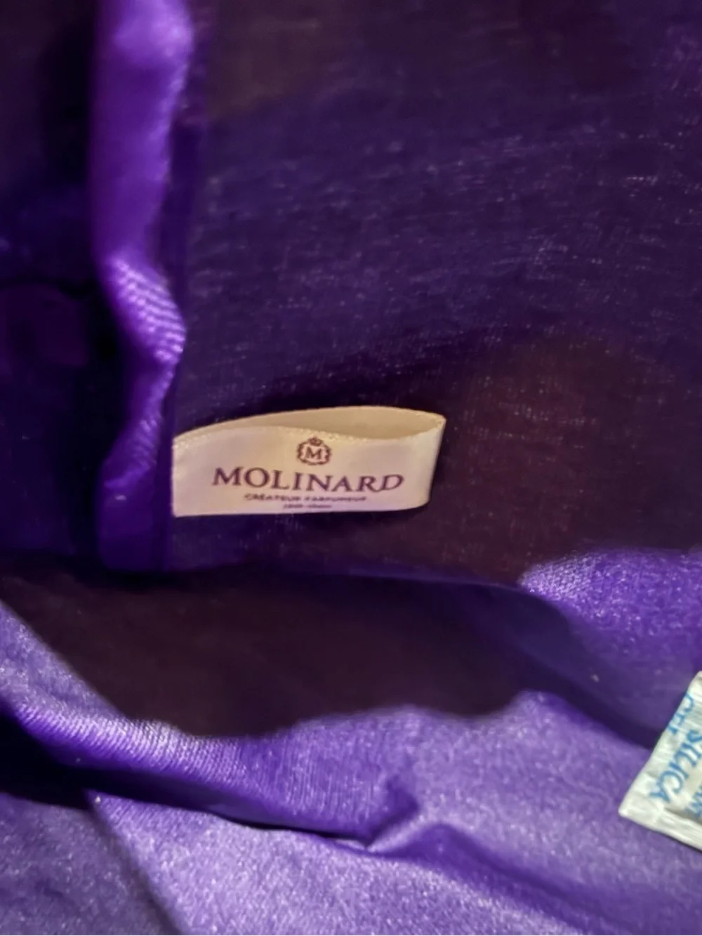 Molinard Parfums Purple Cosmetic Bag with Gold Crest